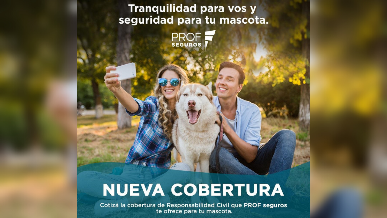 PROF Seguros incorpora a su oferta de productos el seguro de Responsabilidad Civil para Mascotas, con el fin de brindar tranquilidad al cliente ante cualquier evento desafortunado que ocurriera con su perro...
